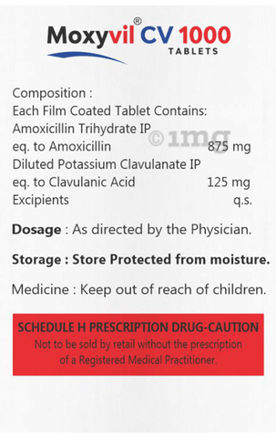 Moxyvil CV 1000 Tablet image Moxyvil CV 1000 Tablet image