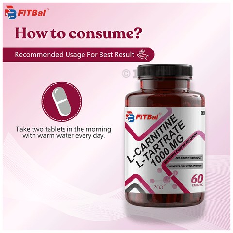l carnitine serving size Fitbal L-Carnitine L-Tartrate 1000mg Tablet