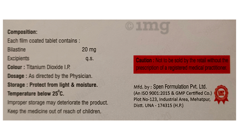 Bilasan 20 Tablet image