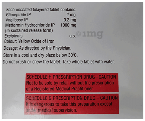 Gemer V Forte 2mg/1000mg/0.2mg Tablet