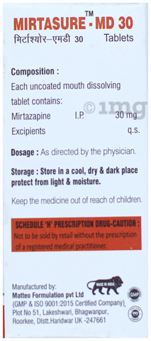 Mirtasure-MD 30 Tablet image Mirtasure-MD 30 Tablet image