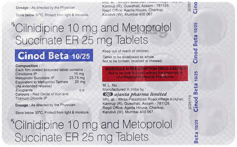Cinod Beta 10/25 Tablet ER