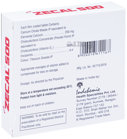 New Zecal 500 Tablet image