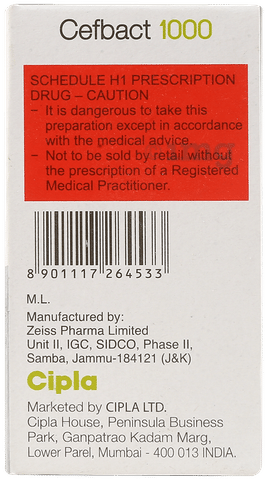 Cefbact 1000 Injection image