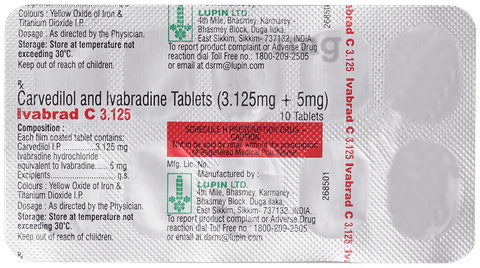 Ivabrad C 3.125mg/5mg Tablet