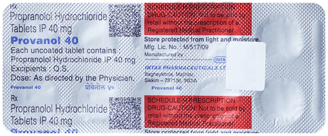 Provanol 40mg Tablet image