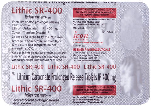 Lithic 400mg Tablet SR image