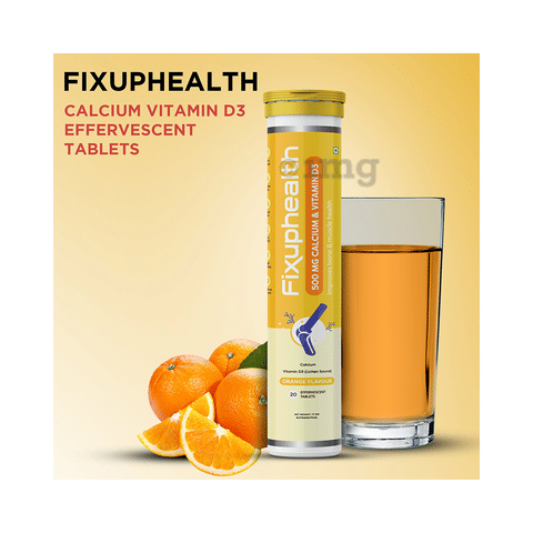Combo Pack of Fixuphealth Calcium 500mg & Vitamin D3 Effervescent Tablet Orange (20) & Fixuphealth Glutathione 500mg Effervescent Tablet Strawberry (15): Buy combo pack of 2.0 bottles at in India | 1mg Combo Pack of Fixuphealth Calcium 500mg & Vitamin D3 Effervescent Tablet Orange (20) & Fixuphealth Glutathione 500mg Effervescent Tablet Strawberry (15): Buy combo pack of 2.0 bottles at in India | 1mg