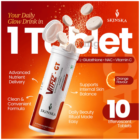 glutathione with vitamin c effervescent tablets Fizzy Vit & Setu Skin Renew - 30