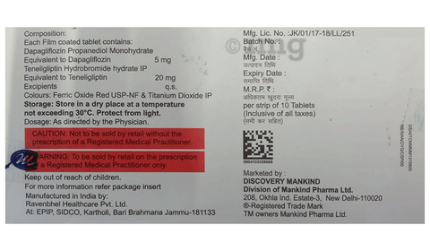 Dynaglipt D 5mg/20mg Tablet image Dynaglipt D 5mg/20mg Tablet image