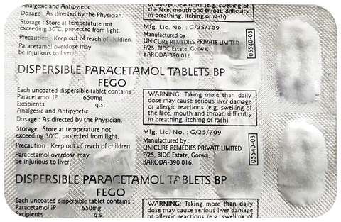 Fego 650mg Tablet image