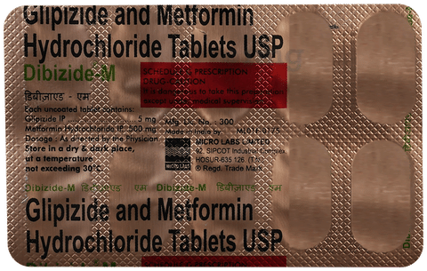 Dibizide M 5mg/500mg Tablet image
