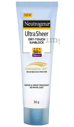 Neutrogena Ultra Sheer Dry-Touch Sunblock Sunscreen SPF 50+, PA+++, UVA/UVB Protection, Water-Resistant: Buy tube of 30.0 ml Lotion at best  price in India