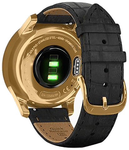 Garmin Vivomove Luxe with Leather Band Hybrid Smartwatch Gold