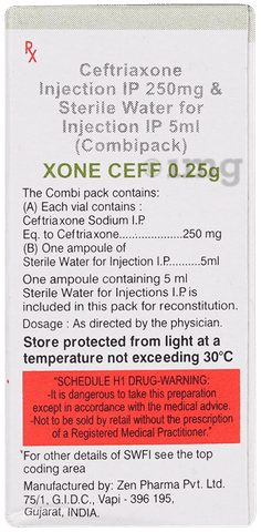 Xone Ceff 250mg Injection image Xone Ceff 250mg Injection image