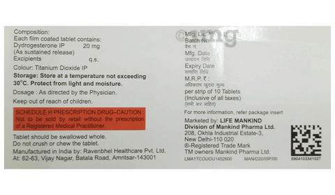 Dydroboon 20mg Tablet SR image Dydroboon 20mg Tablet SR image
