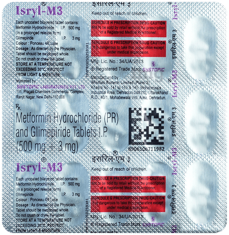 Isryl-M 3 Tablet PR image Isryl-M 3 Tablet PR image