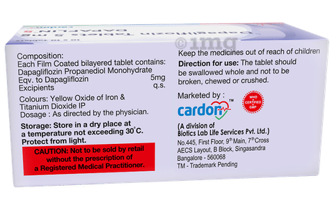 Dapaflin 5mg Tablet image Dapaflin 5mg Tablet image
