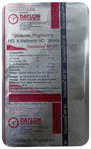 Dayclazide MP 80mg/15mg/500mg Tablet