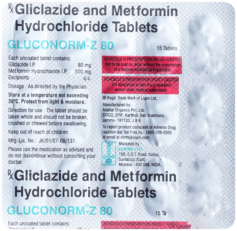 Gluconorm-Z 80 Tablet image
