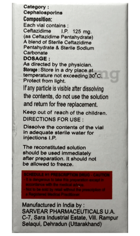 Zidcef 125 Injection image Zidcef 125 Injection image
