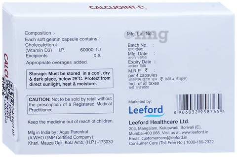 Calcijoint D3 Softgel Capsule for Bone, Joint and Muscle Care Capsule image