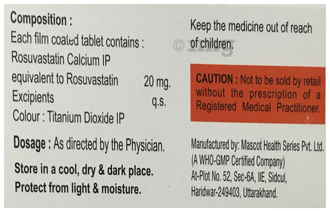 Rosuwise 20 Tablet image Rosuwise 20 Tablet image