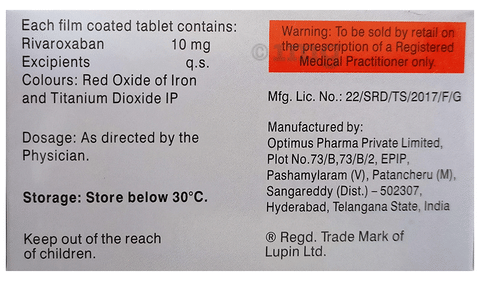 Rivaban 10 Tablet image