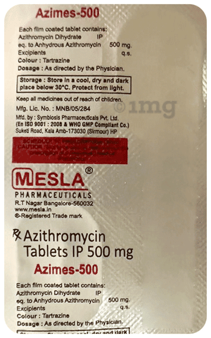 Azimes 500 Tablet image