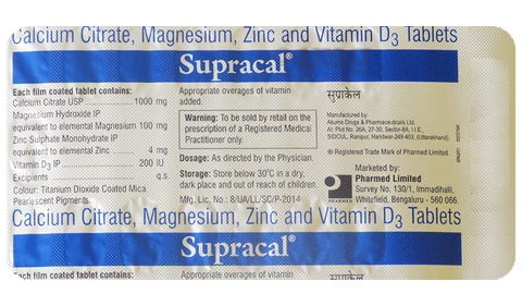 Supracal Tablet | Calcium & Vitamin D3 Supplement for Bone Health image