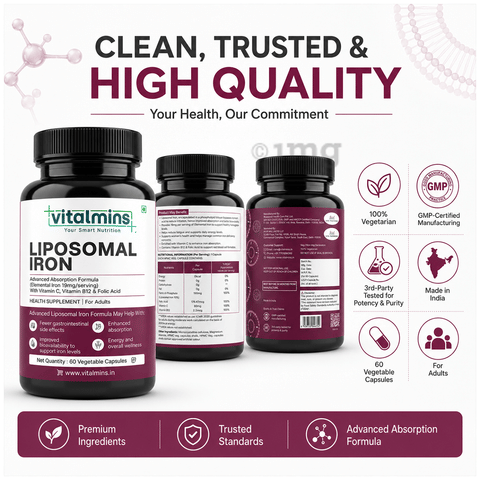 Vitalmins Liposomal Iron Vegetable Capsule 4