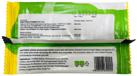 Santerra Lemon Fresh Refreshing Wipes (1 Each): Buy combo pack of