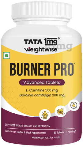 Tata 1mg Weightwise Fat Burner Advanced Tablet for Weight Loss with L- Carnitine | Weight Management Supplement | By Tata 1mg: Buy bottle of 60.0  tablets at best price in India