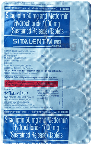 Sitalent M 50mg/1000mg Tablet SR