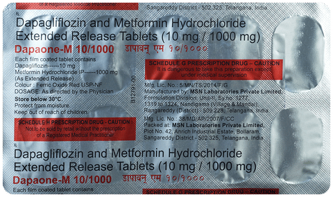 Dapaone-M 10/1000 Tablet ER image Dapaone-M 10/1000 Tablet ER image