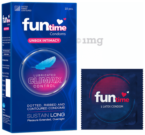 Funtime Dotted, Ribbed & Contoured Condom Climax Control image Funtime Dotted, Ribbed & Contoured Condom Climax Control image