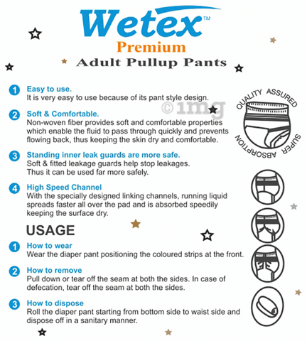 Buy Wetex Premium Adult Pullup Pants L Pack Of 10 Online  Flipkart Health  SastaSundar