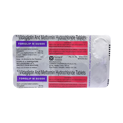 Torglip M 50 500 Tablet View Uses Side Effects Price And Substitutes 1mg