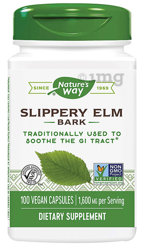 Nature's Way Slippery Elm Bark, Traditional Support to Soothe GI Tract* 100  Vegan Capsules