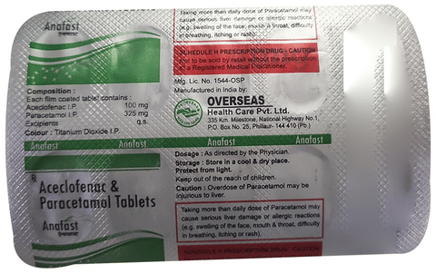 Anafast 100mg/325mg Tablet image