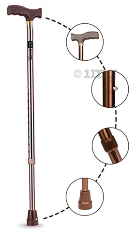 Be Safe Forever Height Adjustable Walking Stick Aluminium Bronze 2