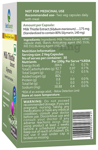 BestSource Nutrition Milk Thistle Extract Silymarin Capsule ...