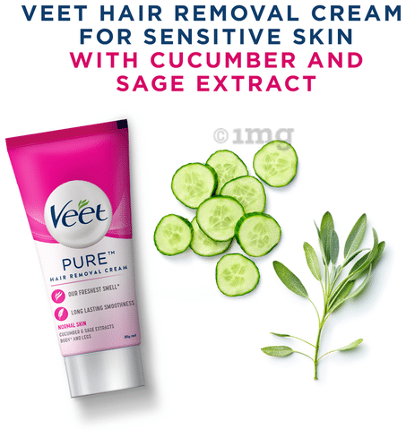 Veet Pure Hair Removal Cream for Women with No Ammonia Smell Normal Skin:  Buy tube of 30 gm Cream at best price in India | 1mg