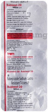 Rabivest 20mg Tablet image Rabivest 20mg Tablet image
