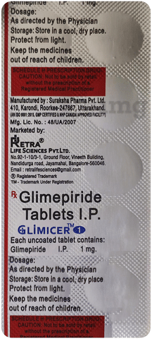 ग्लिमिसर 1mg टैबलेट image ग्लिमिसर 1mg टैबलेट image