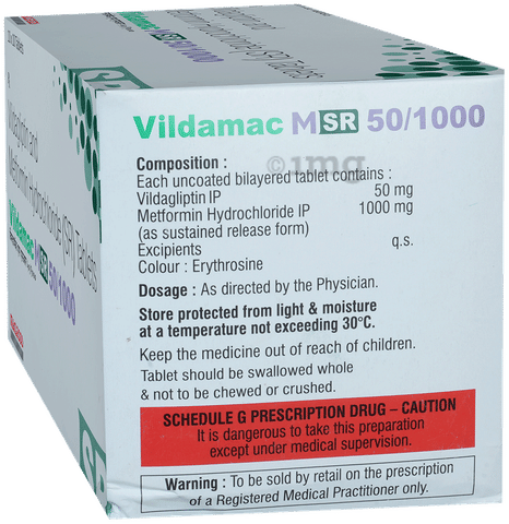 Vildamac M SR 50/1000 Tablet image Vildamac M SR 50/1000 Tablet image
