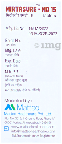 Mirtasure-MD 15 Tablet image