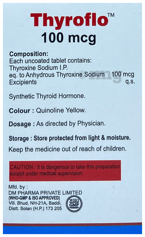 Thyroflo 100mcg Tablet image