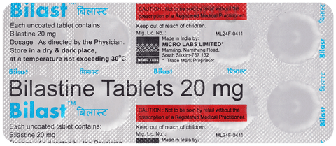 Bilast 20mg Tablet image