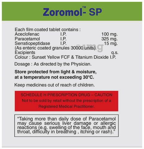 Zoromol-SP Tablet image